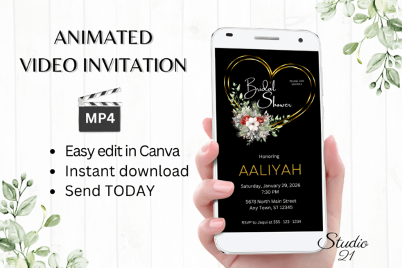 Christmas Bridal Shower Invite W4189: A Festive Digital Solution