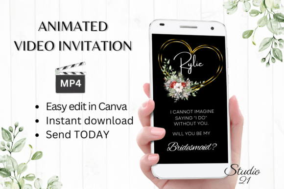 Christmas Bridesmaid Proposal W3189M: Festive Script Elegance