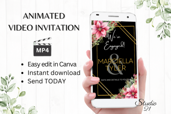 Christmas Engagement Announcement W1195B: Design Your Joyful News