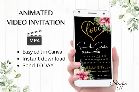 Christmas Save the Date W2191B: A Festive Script Font