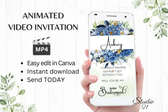 Digital Junior Bridesmaid W3146JM: A Playful Animated Invitation Font