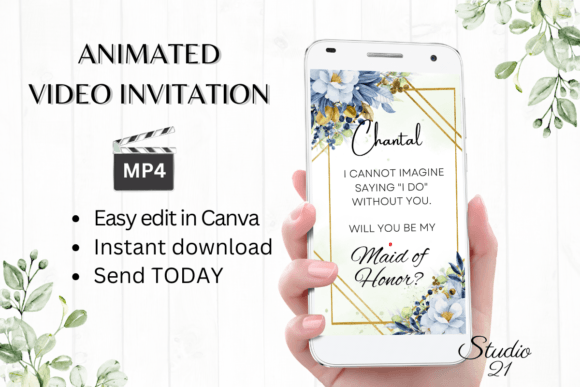 Digital Maid of Honor Proposal W3144MH: Style Your Special Ask
