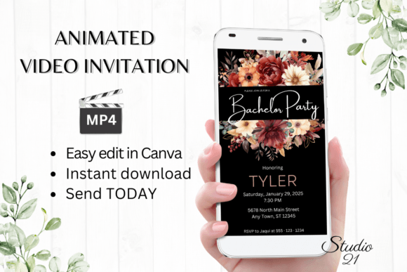 Fall Bachelor Party Invite W5157: The Digital Template That Elevates Your Celebration