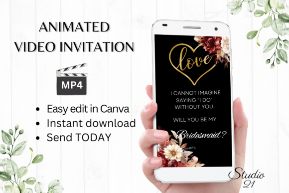 Fall Bridesmaid Proposal W3151M: A Modern Script for Elegant Invitations