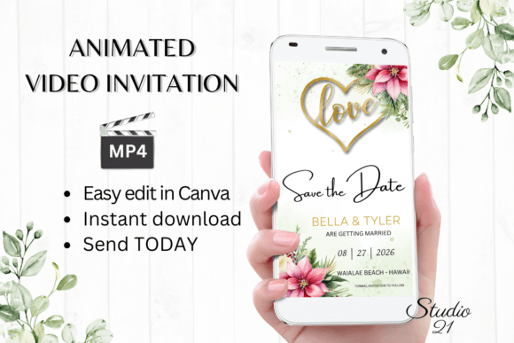 Instant Elegance: Digital Save the Date W2190